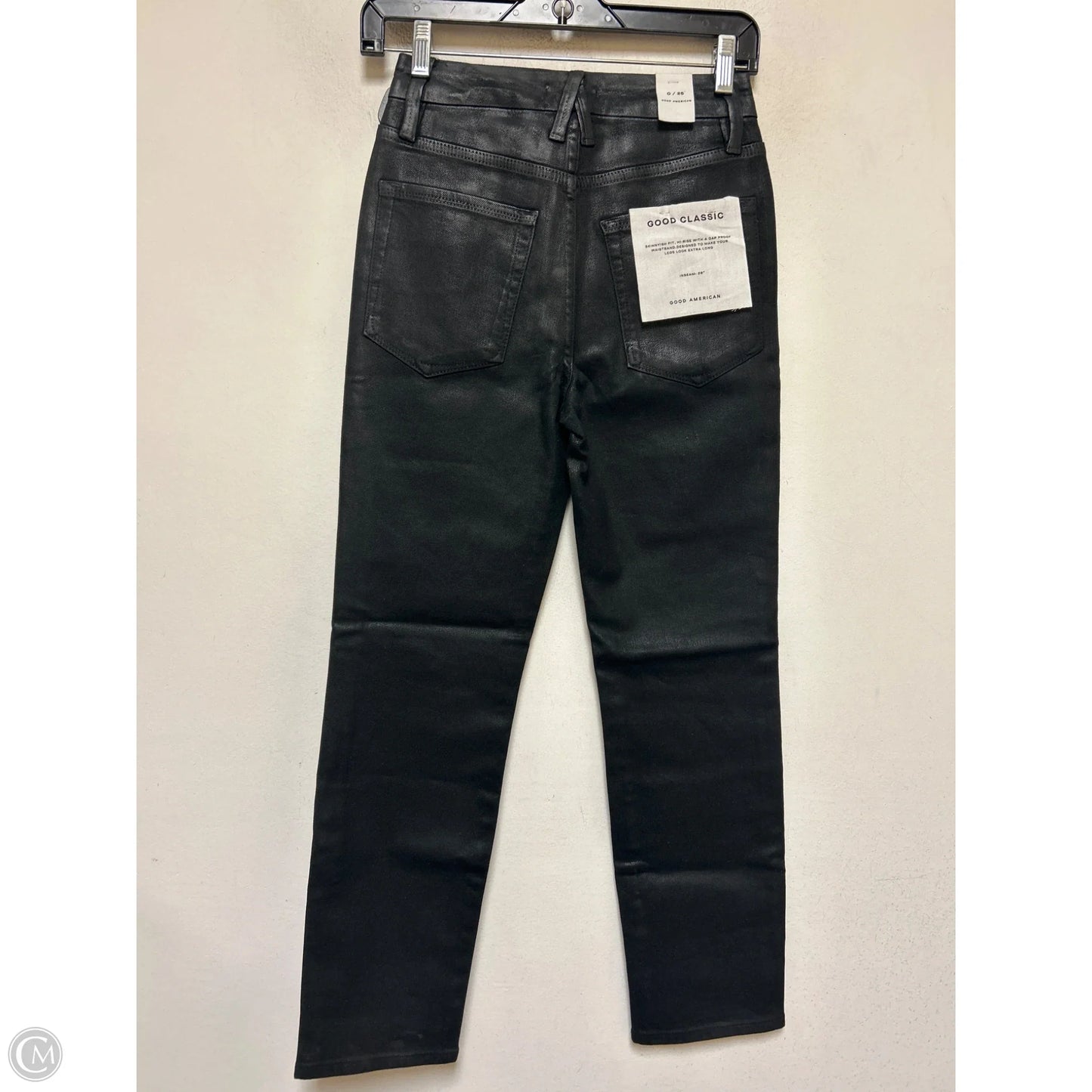 Jeans Straight By Good American In Black Denim, Size: 0