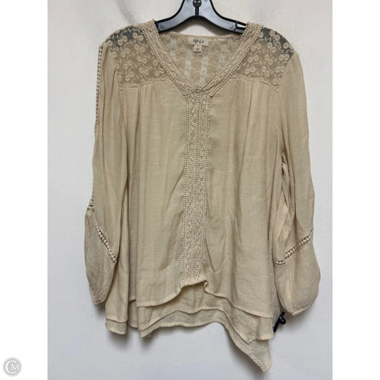 Top Long Sleeve By Style And Company In Tan, Size: L