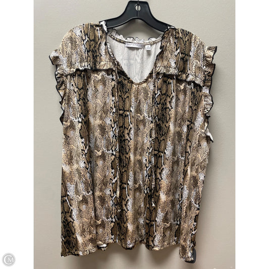 Top Short Sleeve By Notations In Snakeskin Print, Size: 3x