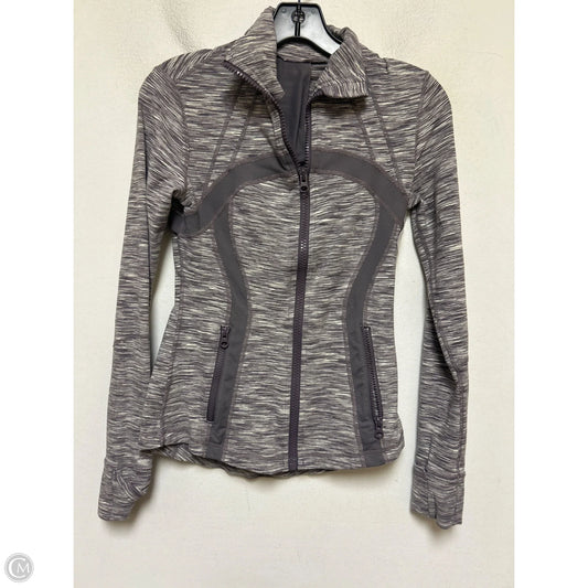 Athletic Jacket By Lululemon In Grey & Purple, Size: S