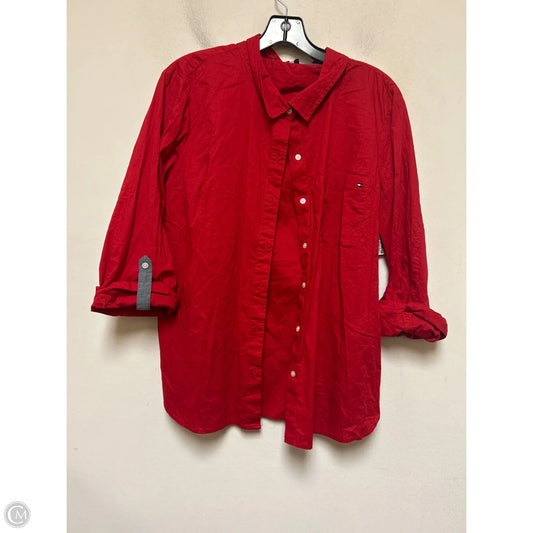 Top Long Sleeve By Tommy Hilfiger In Red, Size: Xl