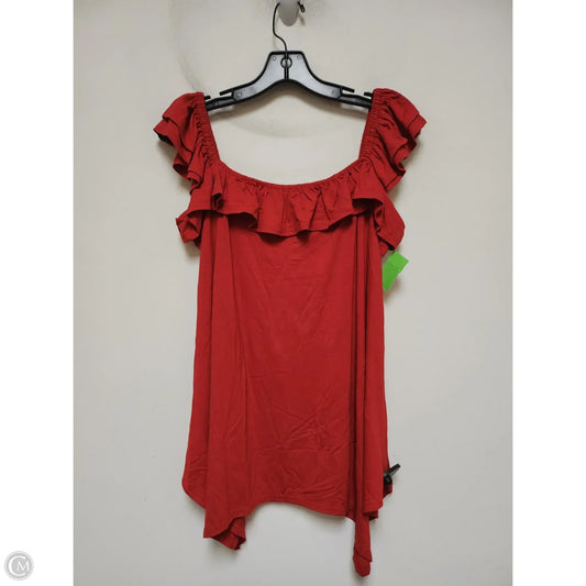 Top Sleeveless By Clothes Mentor In Red, Size: 2x