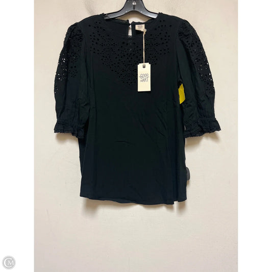 Top Short Sleeve By Good Hart In Black, Size: S
