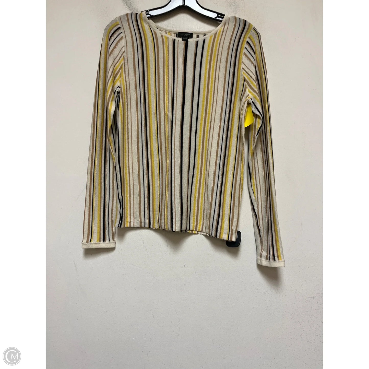 Top Long Sleeve By Ann Taylor In Striped Pattern, Size: S
