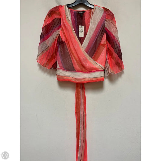 Top Short Sleeve By Express In Striped Pattern, Size: S