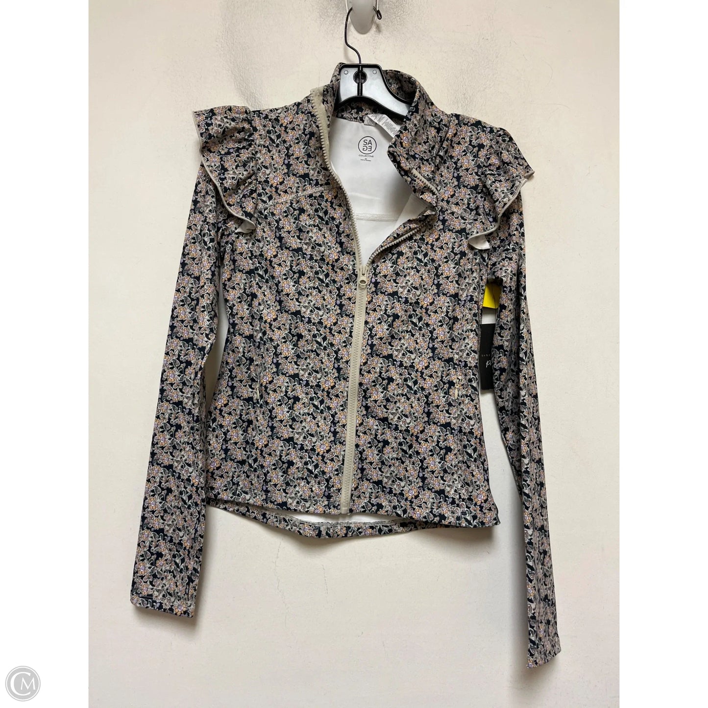 Athletic Jacket By Sage In Floral Print, Size: Xs