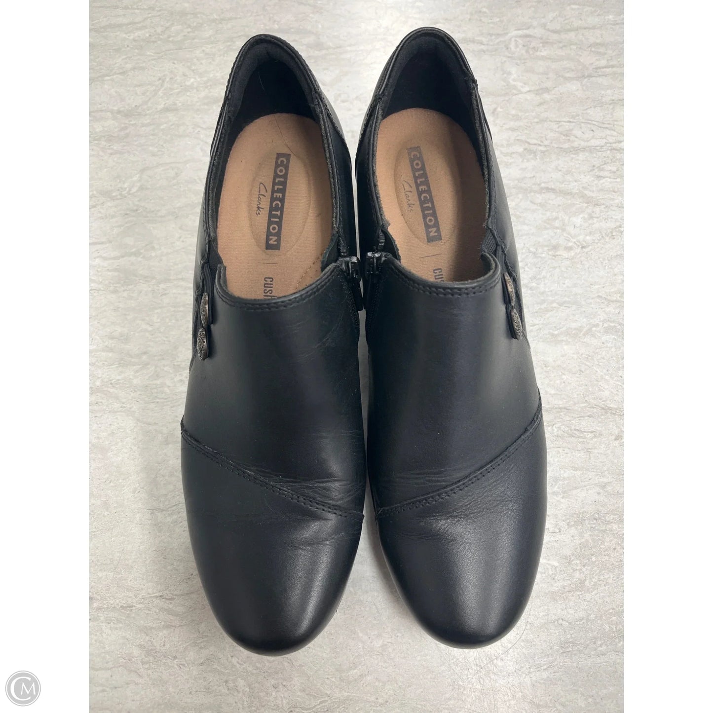 Boots Ankle Heels By Clarks In Black, Size: 9.5