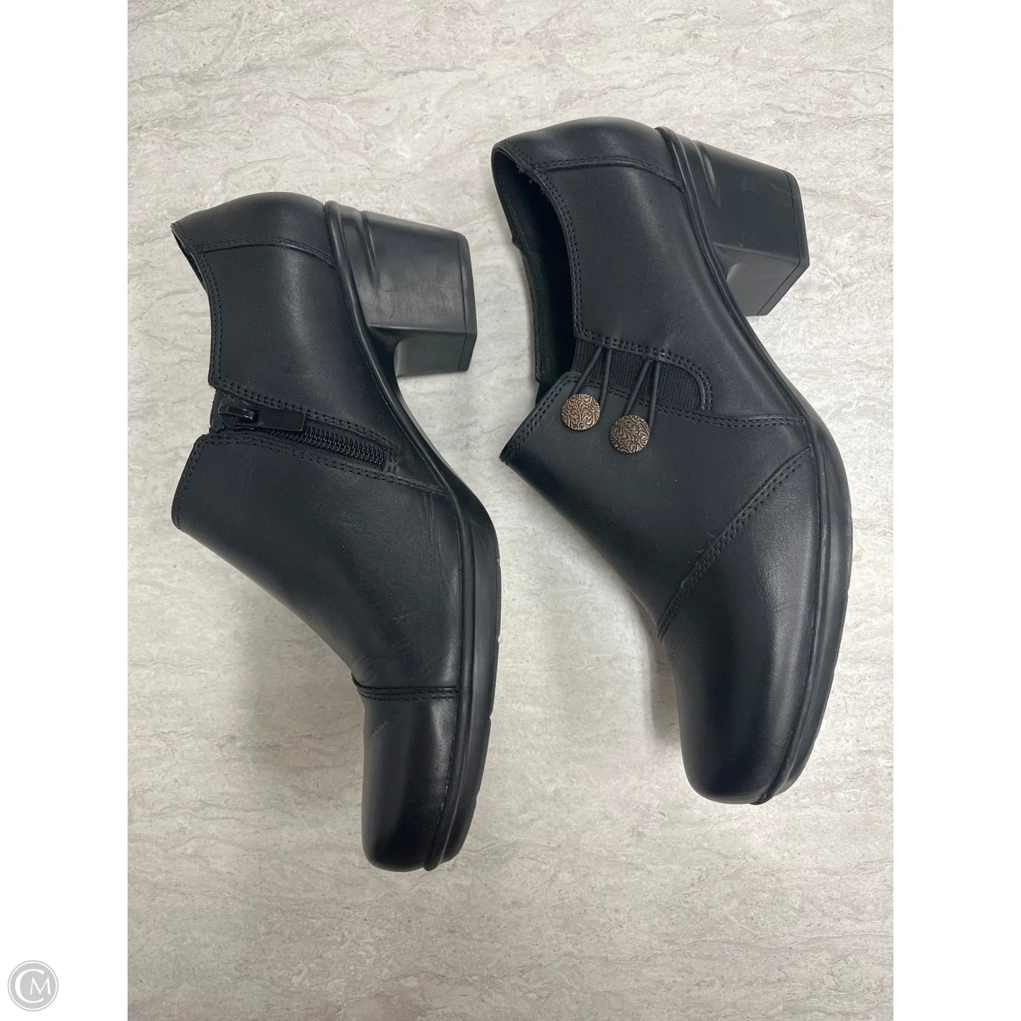 Boots Ankle Heels By Clarks In Black, Size: 9.5
