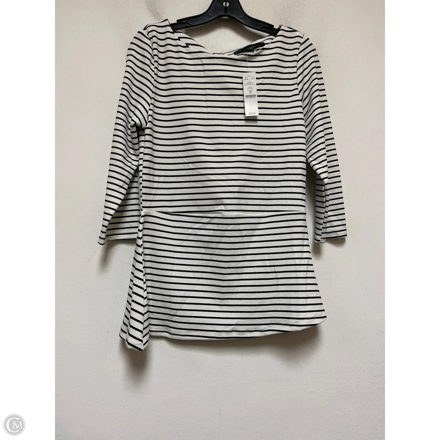 Top Long Sleeve By White House Black Market In Striped Pattern, Size: M