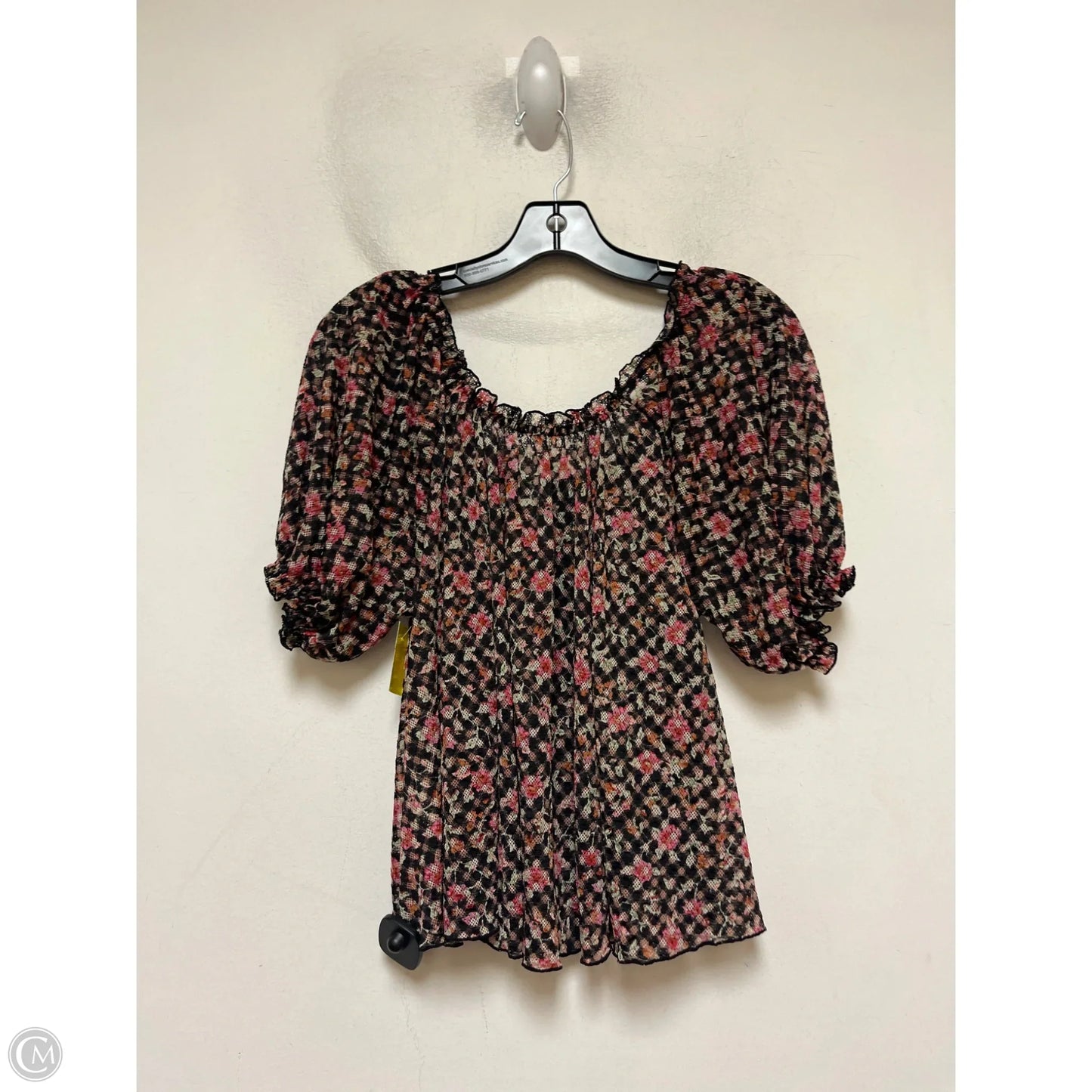 Top Short Sleeve By Free People In Floral Print, Size: Xs