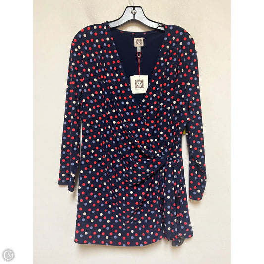 Top Long Sleeve By Anne Klein In Polkadot Pattern, Size: Xl