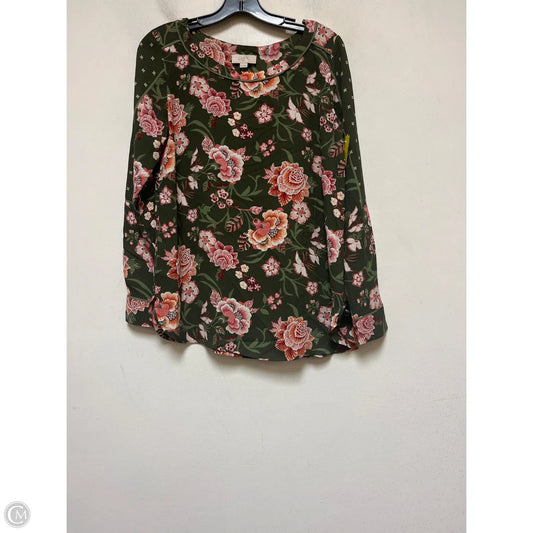 Top Long Sleeve By Loft In Floral Print, Size: Xs