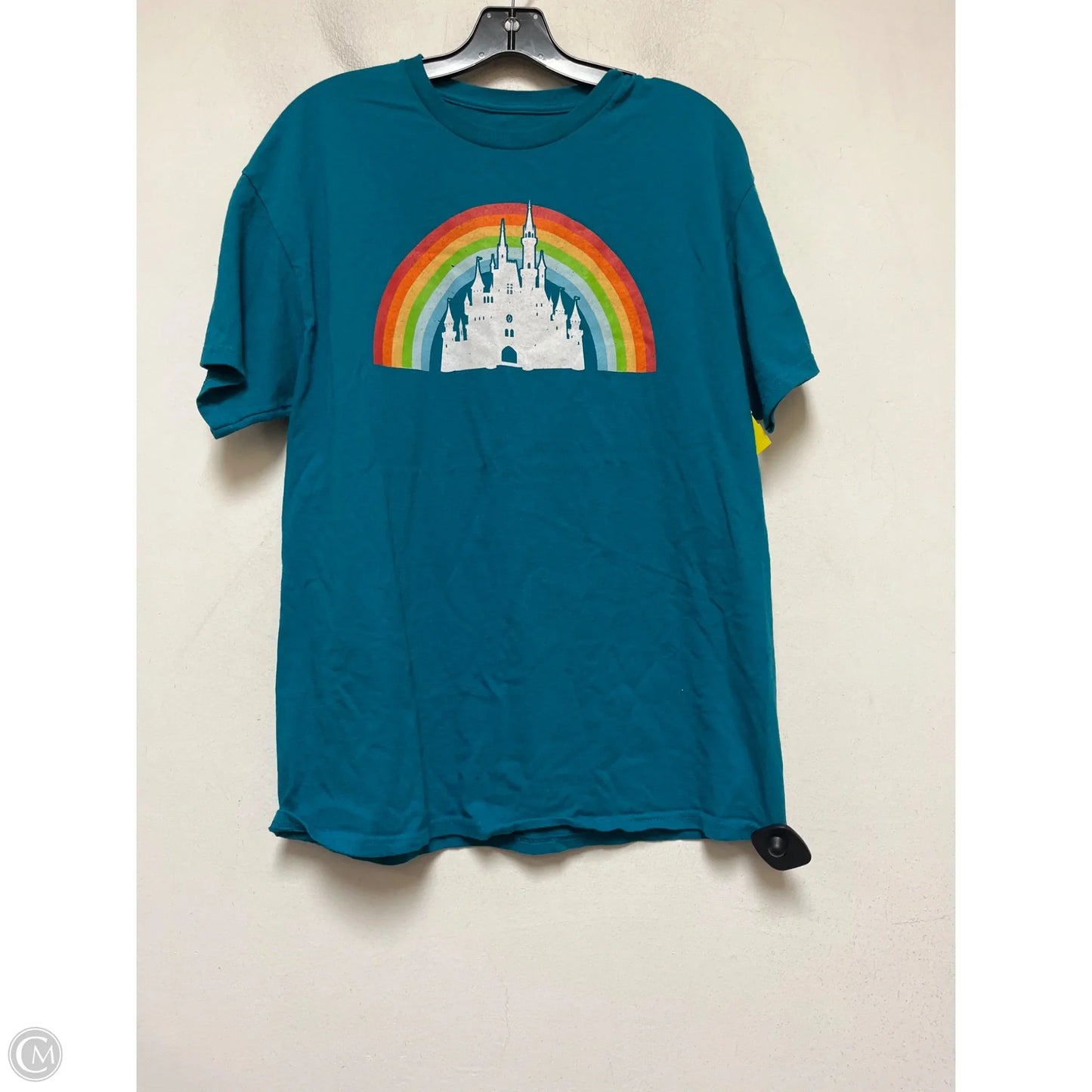 Top Short Sleeve Basic By Disney In Teal, Size: L
