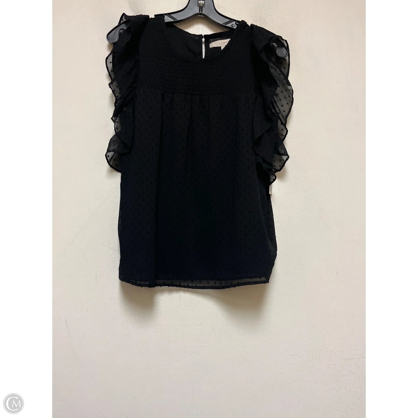 Top Short Sleeve By Loft In Black, Size: M