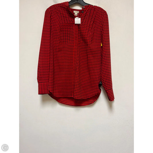 Top Long Sleeve By J. Crew In Plaid Pattern, Size: Xs