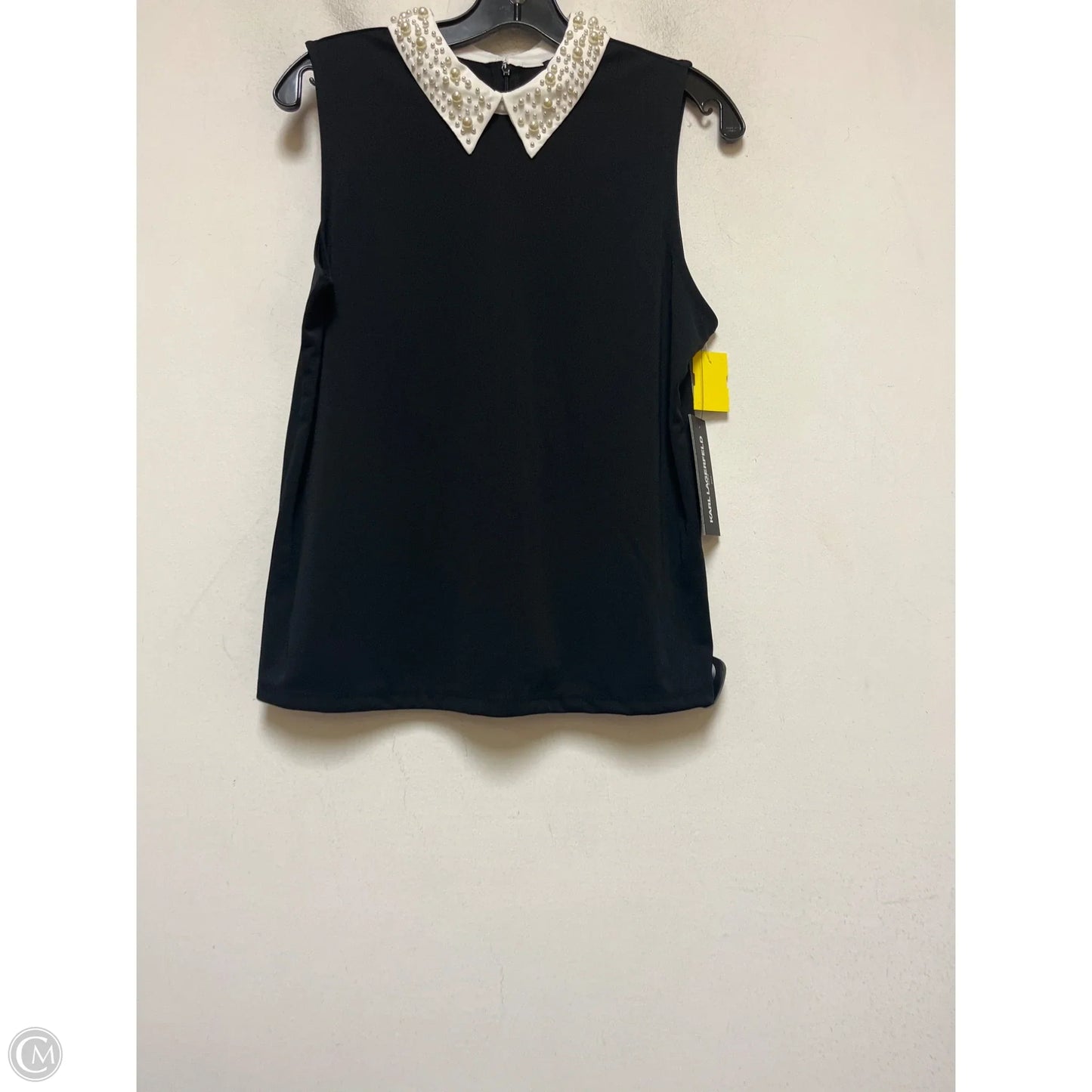 Top Sleeveless Designer By Karl Lagerfeld In Black & White, Size: S