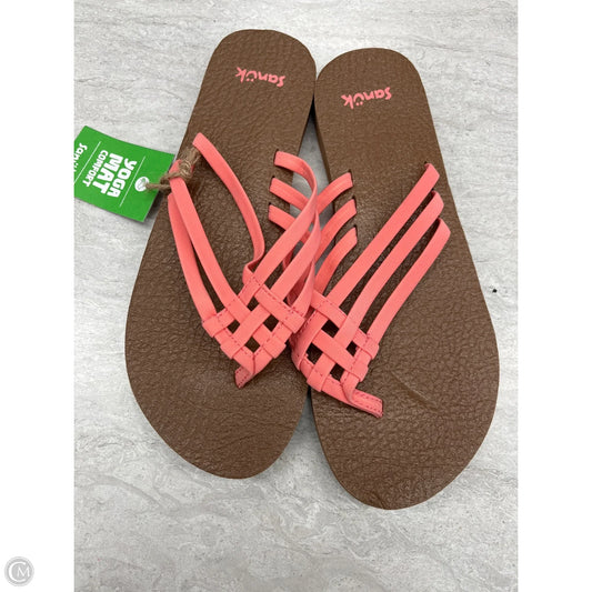 Sandals Flip Flops By Sanuk In Coral, Size: 8