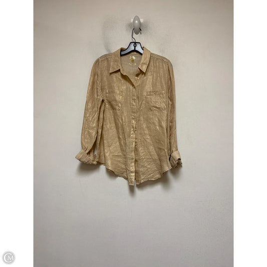 Top Long Sleeve Designer By Lilly Pulitzer In Tan, Size: M