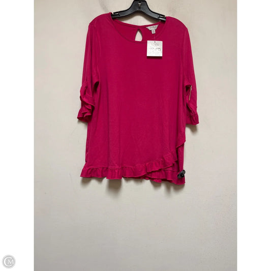 Top Short Sleeve By Coral Bay In Pink, Size: Xl