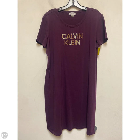 Dress Casual Short By Calvin Klein In Purple, Size: Xl