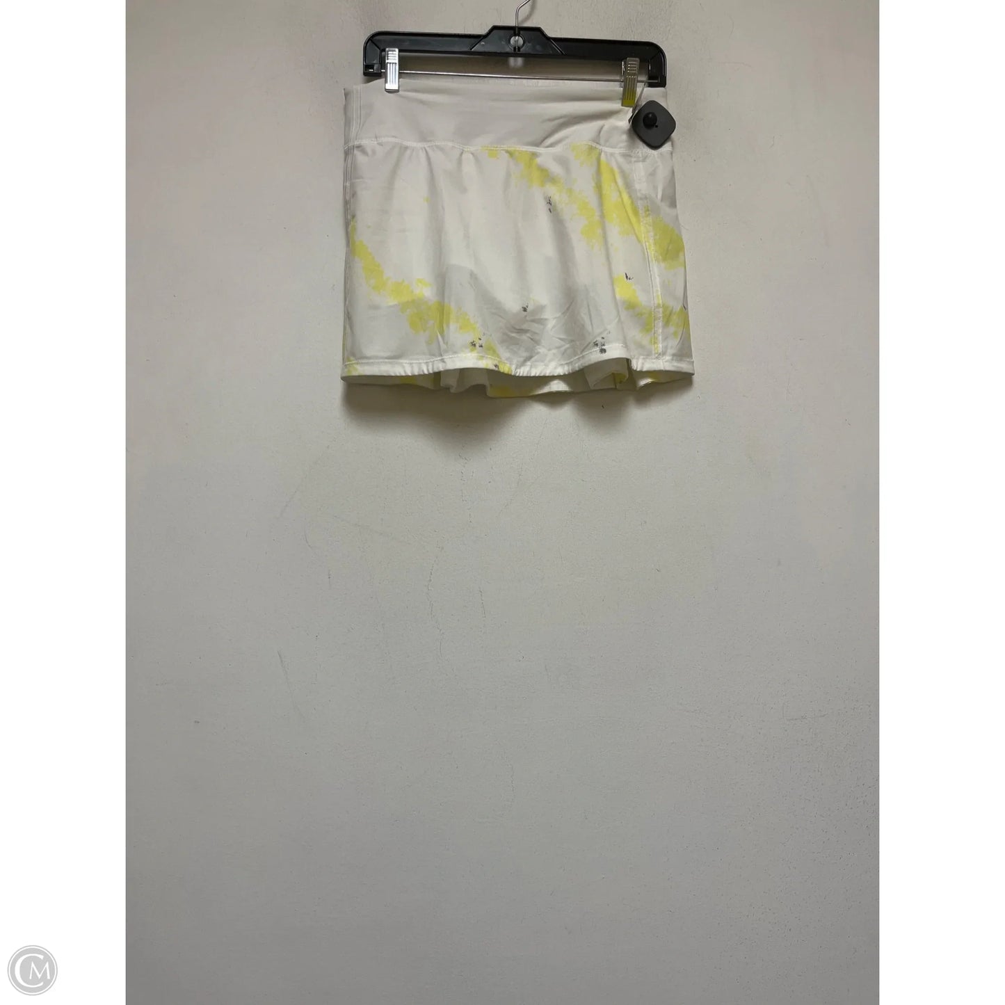 Athletic Skort By Lululemon In White & Yellow, Size: 6