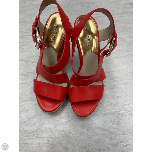 Sandals Heels Wedge By Michael By Michael Kors In Orange, Size: 6.5