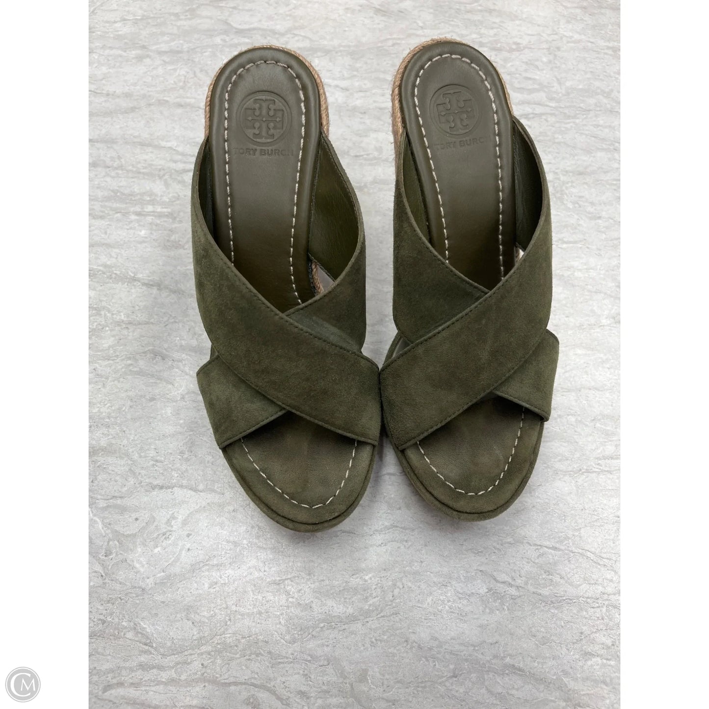 Sandals Designer By Tory Burch In Green, Size: 6.5