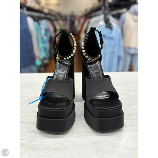 Sandals Luxury Designer By Versace In Black, Size: 8.5
