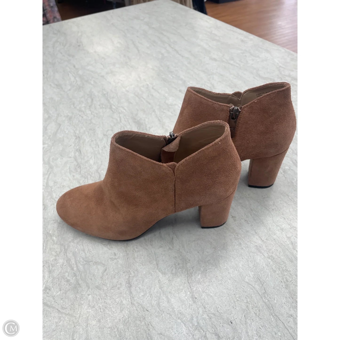 Boots Ankle Heels By H For Halston In Tan, Size: 7.5