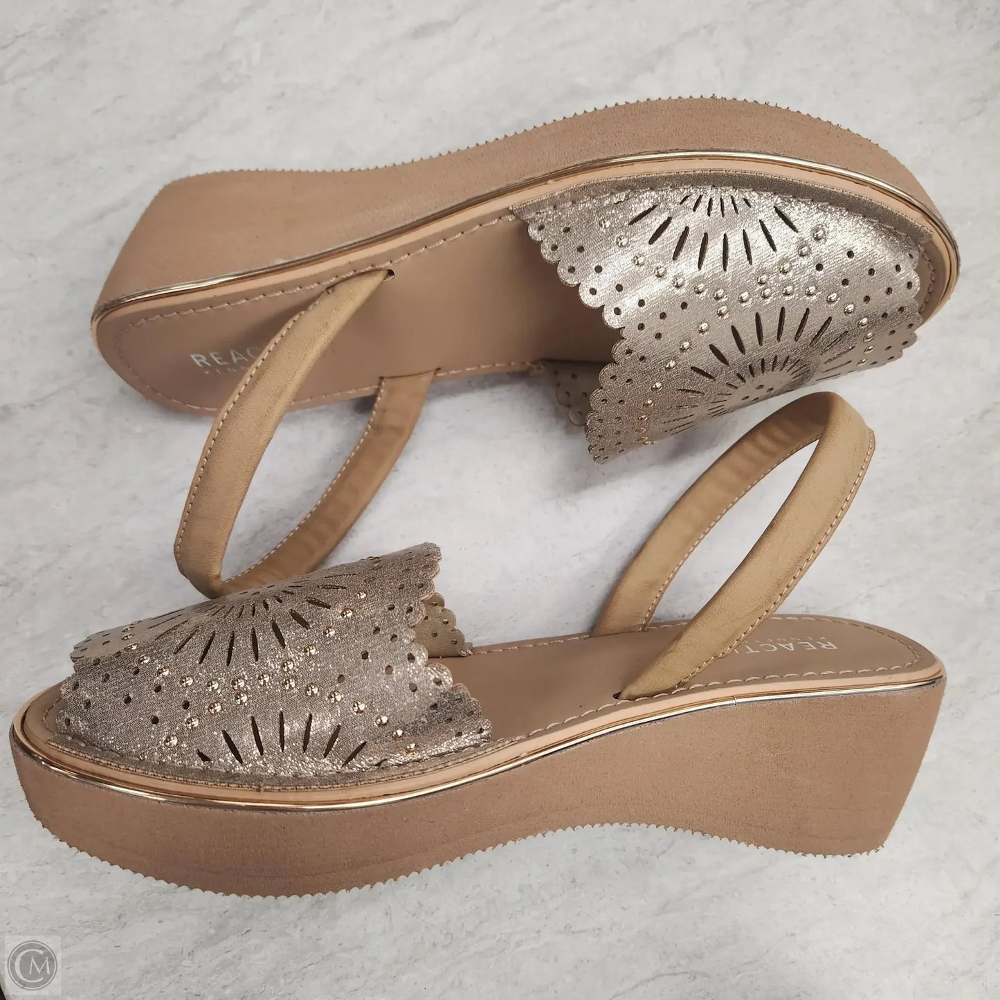 Sandals Heels Wedge By Kenneth Cole Reaction In Gold, Size: 7