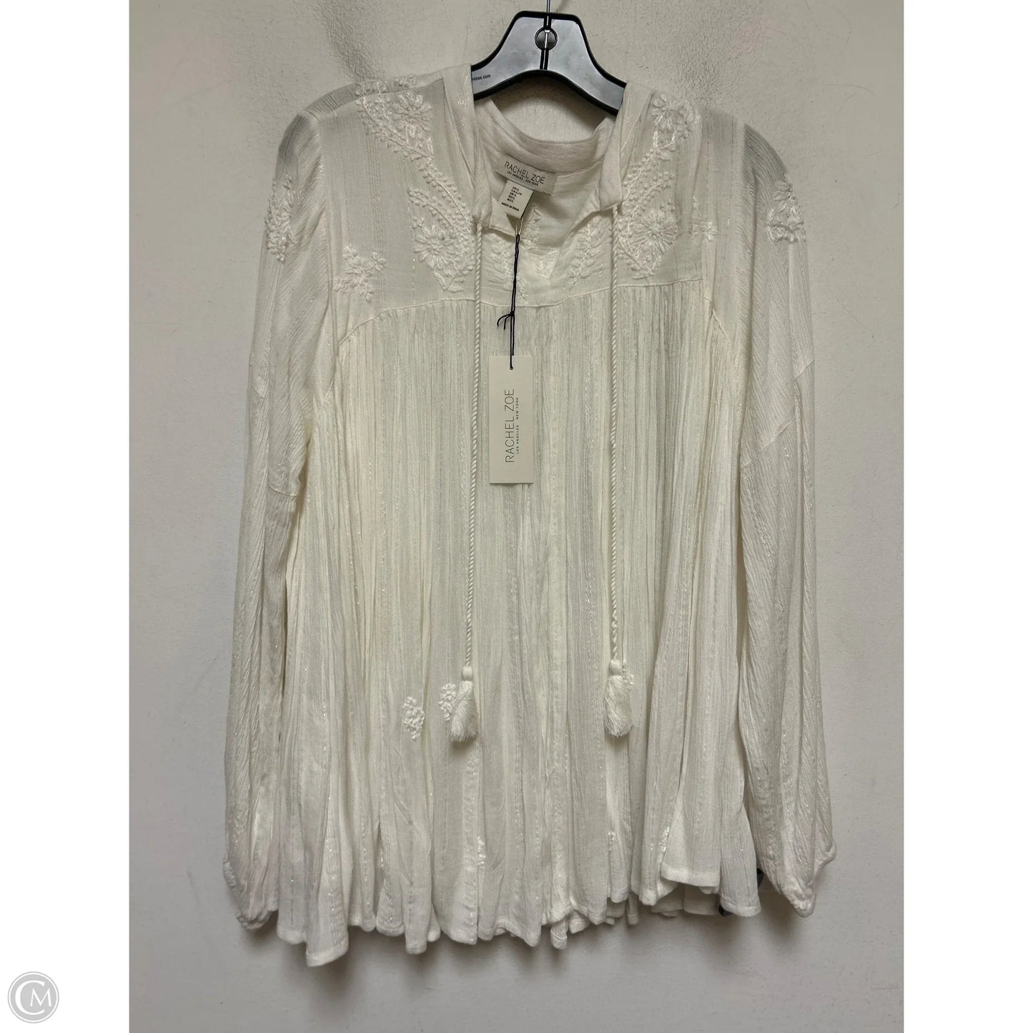 Top Long Sleeve By Rachel Zoe In White, Size: L