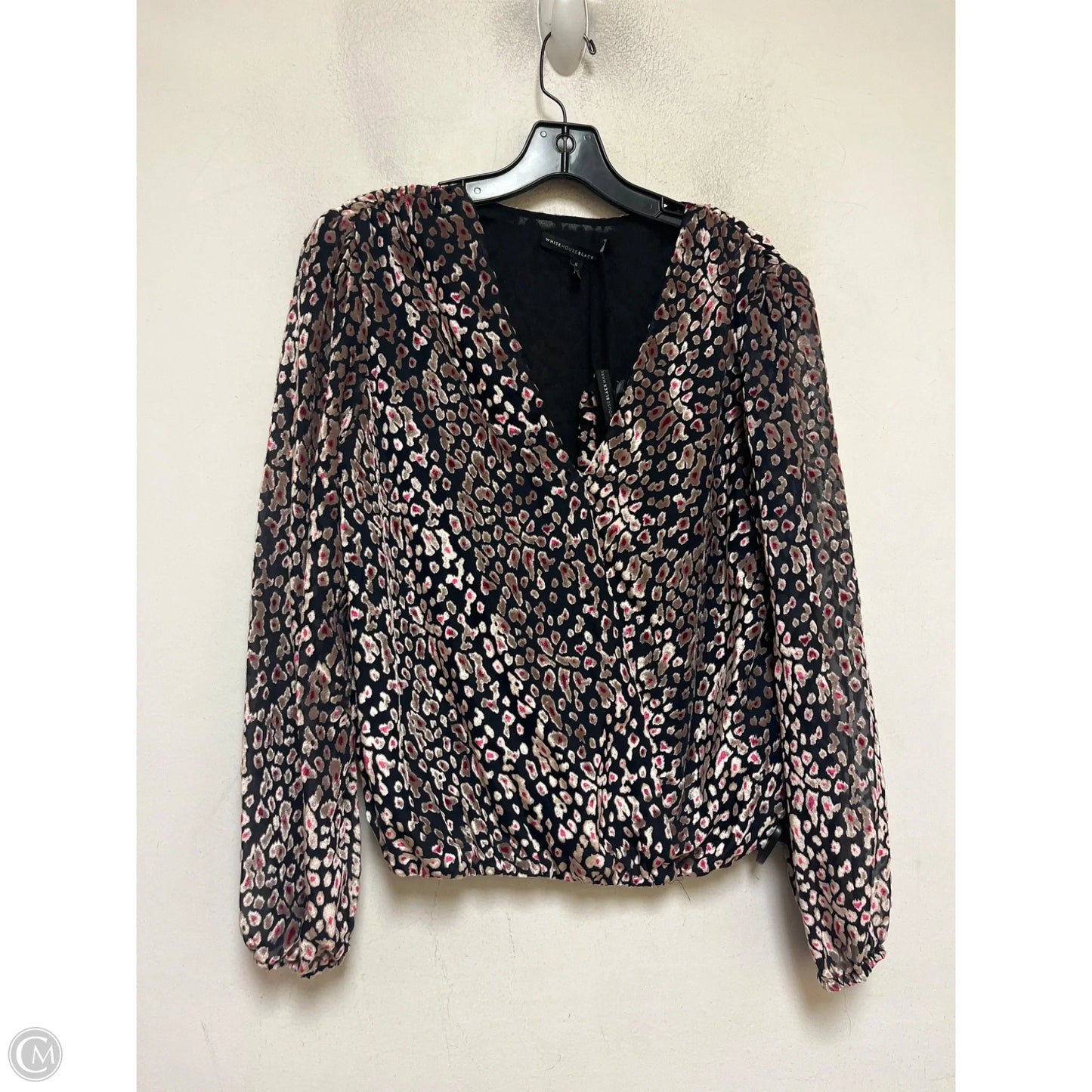Top Long Sleeve By White House Black Market In Animal Print, Size: S