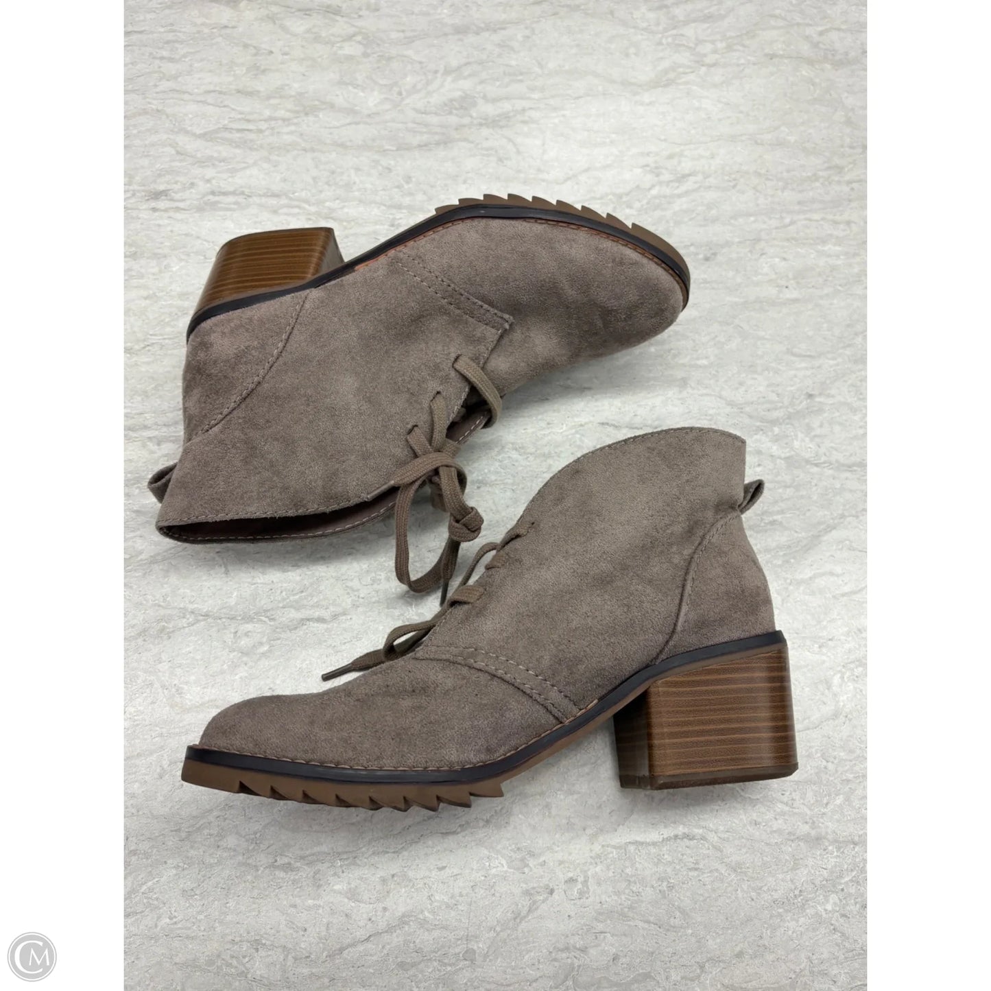 Boots Ankle Heels By Merona In Taupe, Size: 7