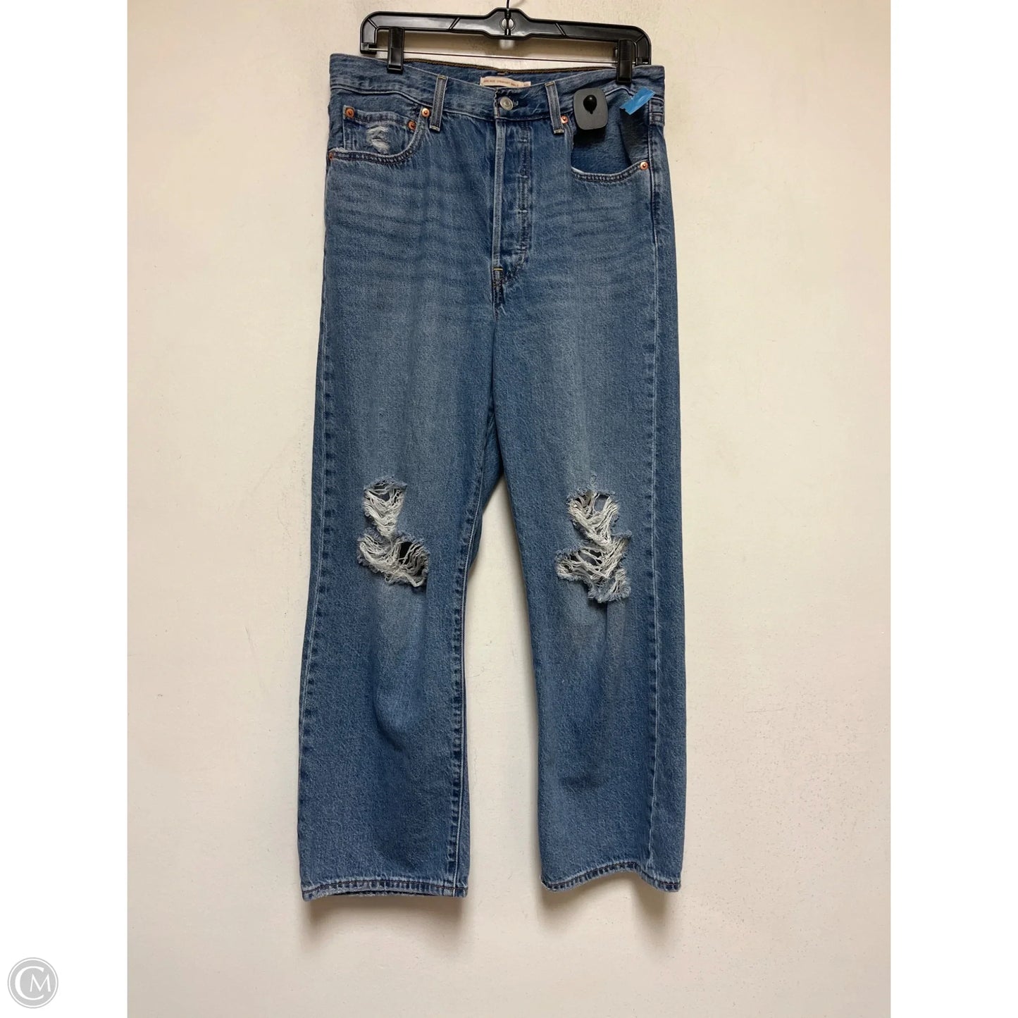 Jeans Straight By Levis In Blue Denim, Size: 8