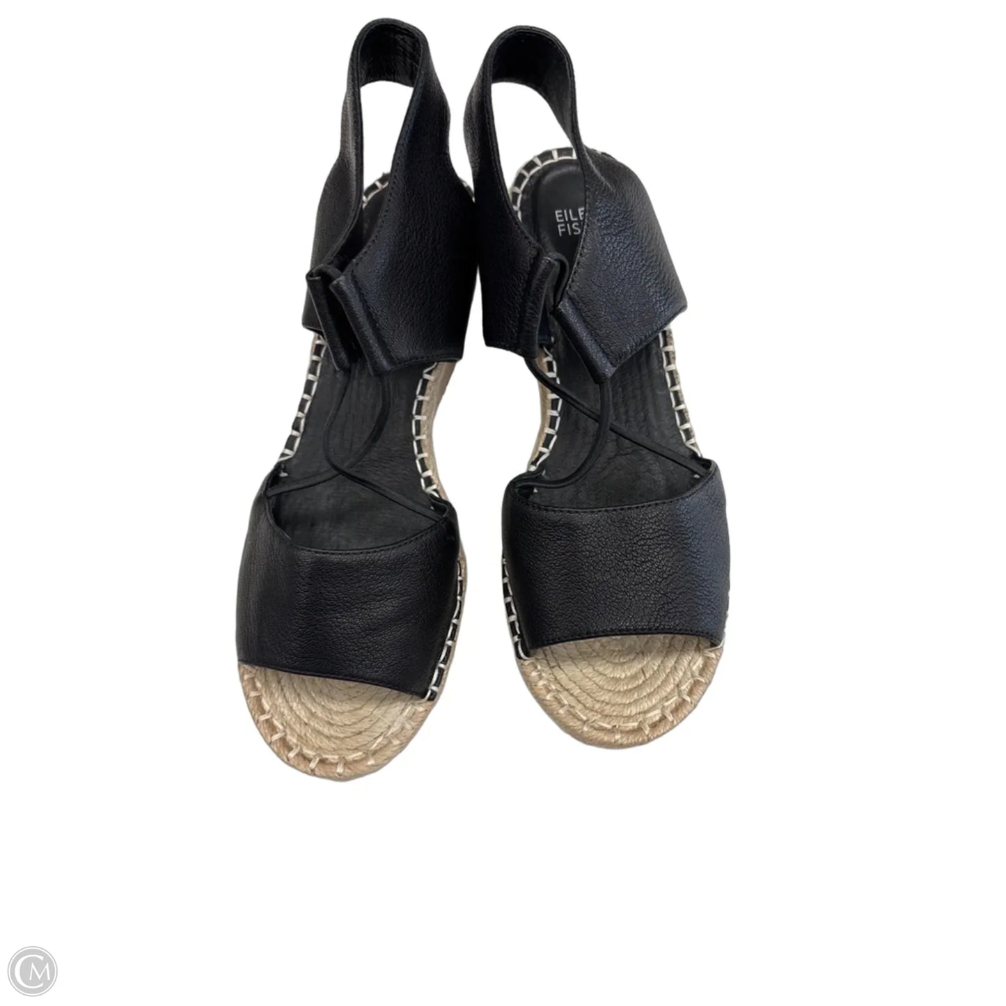 Sandals Heels Wedge By Eileen Fisher In Black, Size: 9.5