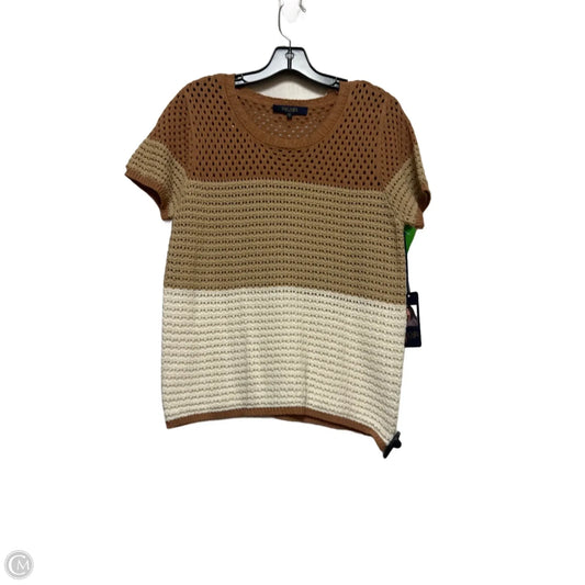 Sweater Short Sleeve By Rachel Roy In Brown & Cream, Size: M