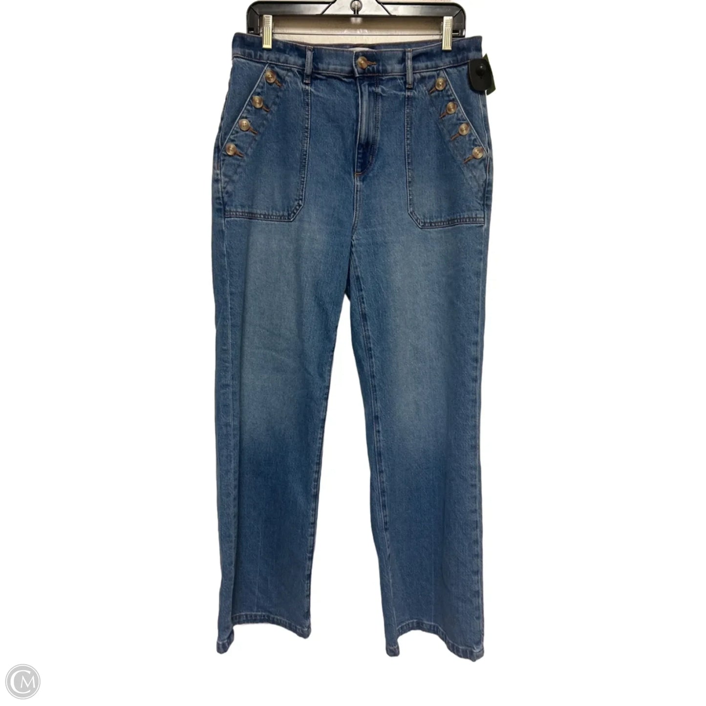 Jeans Straight By Loft In Blue Denim, Size: 8