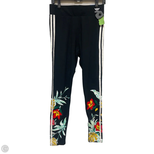 Athletic Leggings By Adidas In Floral Print, Size: M