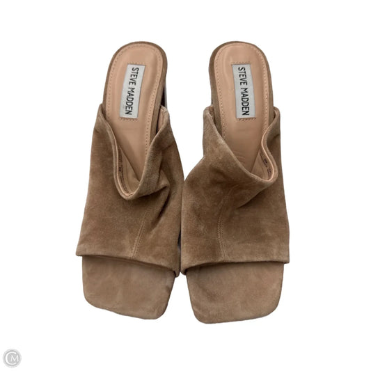 Sandals Heels Block By Steve Madden In Tan, Size: 8