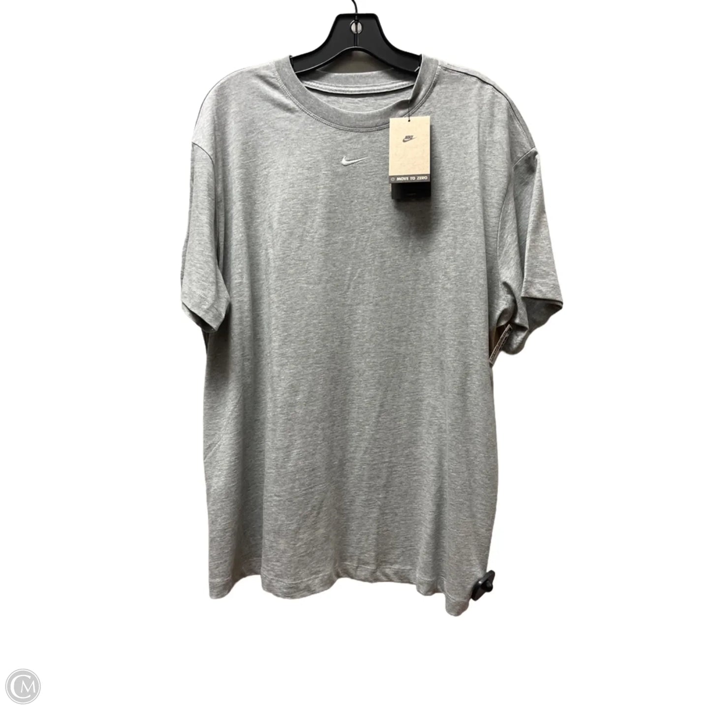 Athletic Top Short Sleeve By Nike Apparel In Grey, Size: L