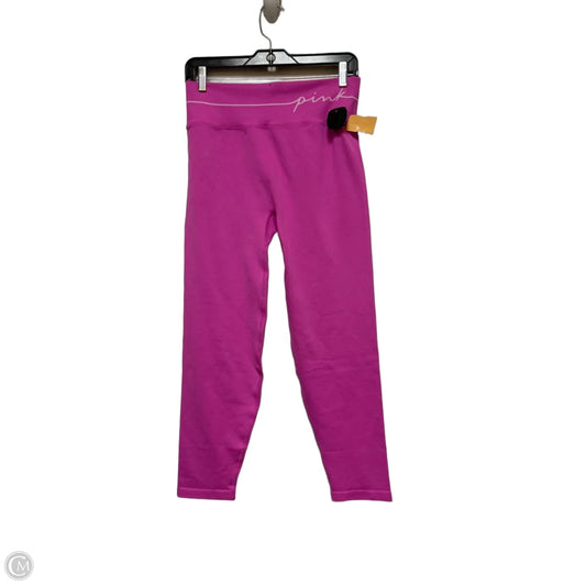 Athletic Leggings By Pink In Pink & White, Size: L