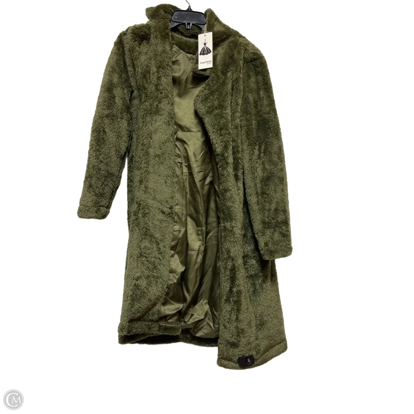 Coat Faux Fur & Sherpa By Angashion In Green, Size: M