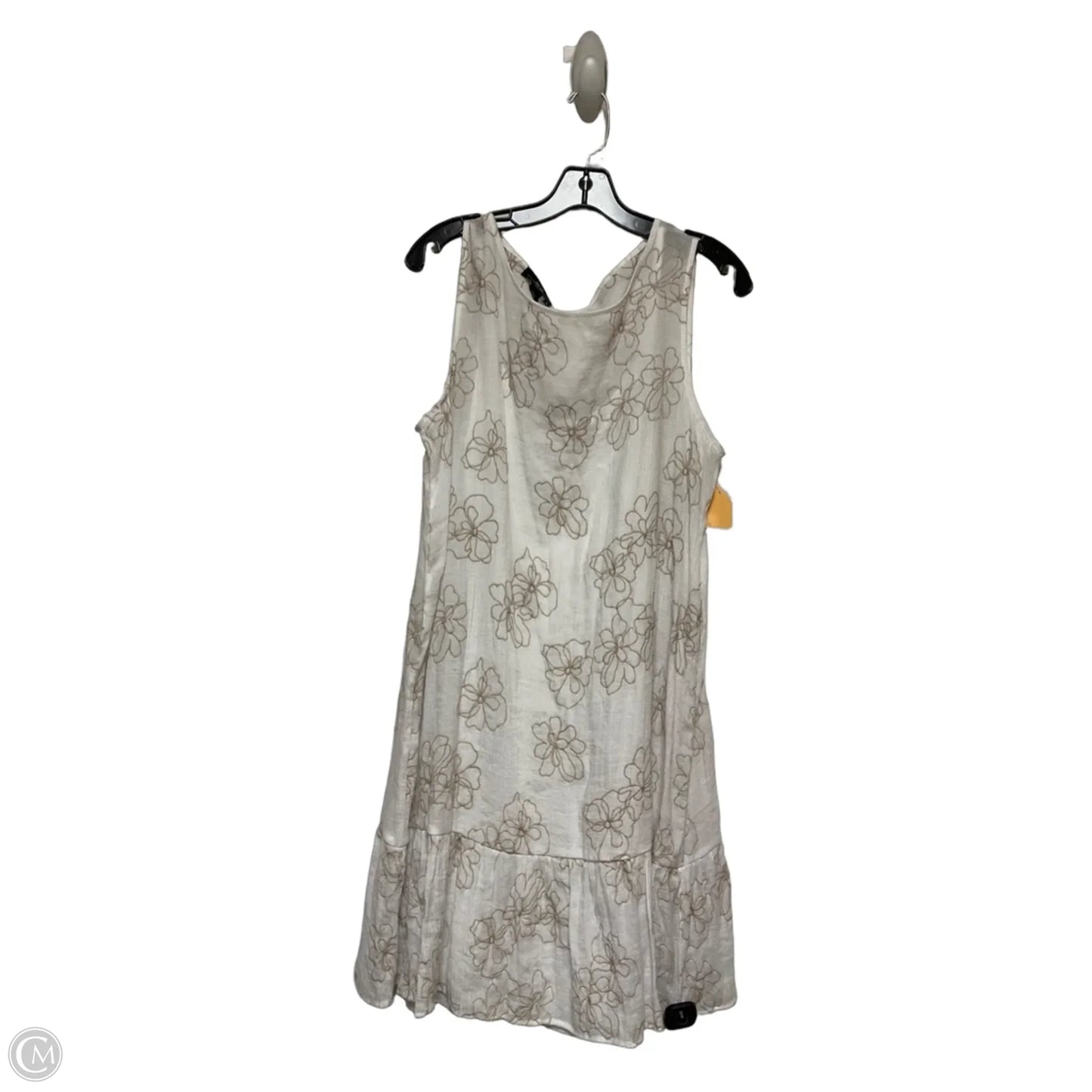 Dress Casual Short By Agb In Tan & White, Size: Xl