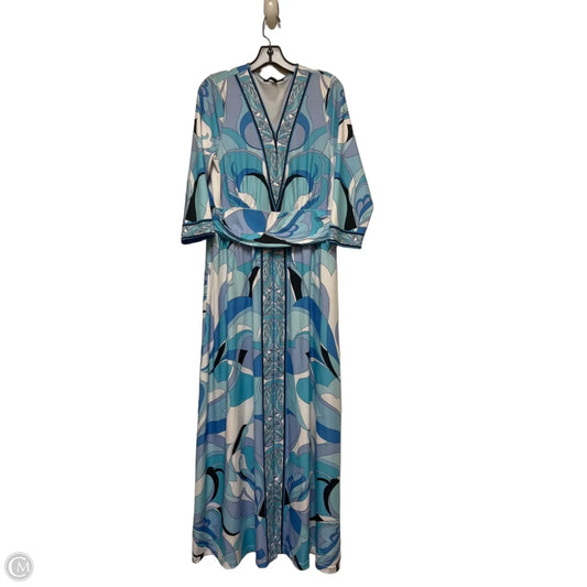 Dress Casual Midi By Boston Proper In Blue & Green, Size: L