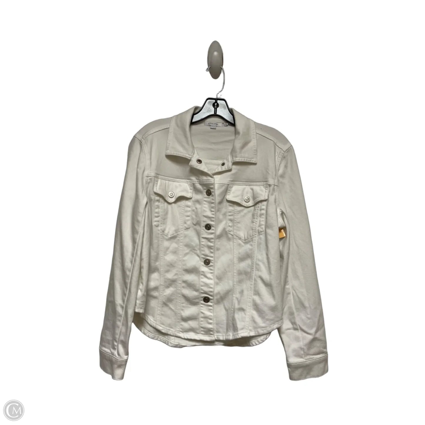 Jacket Denim By Chicos In White, Size: M