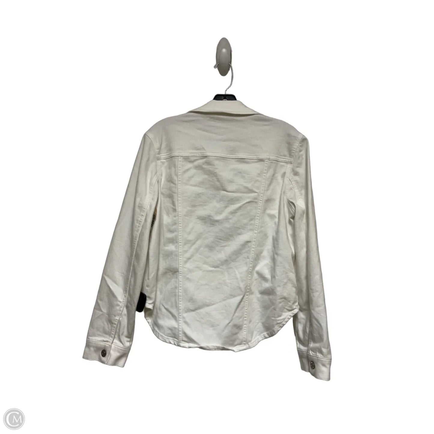 Jacket Denim By Chicos In White, Size: M