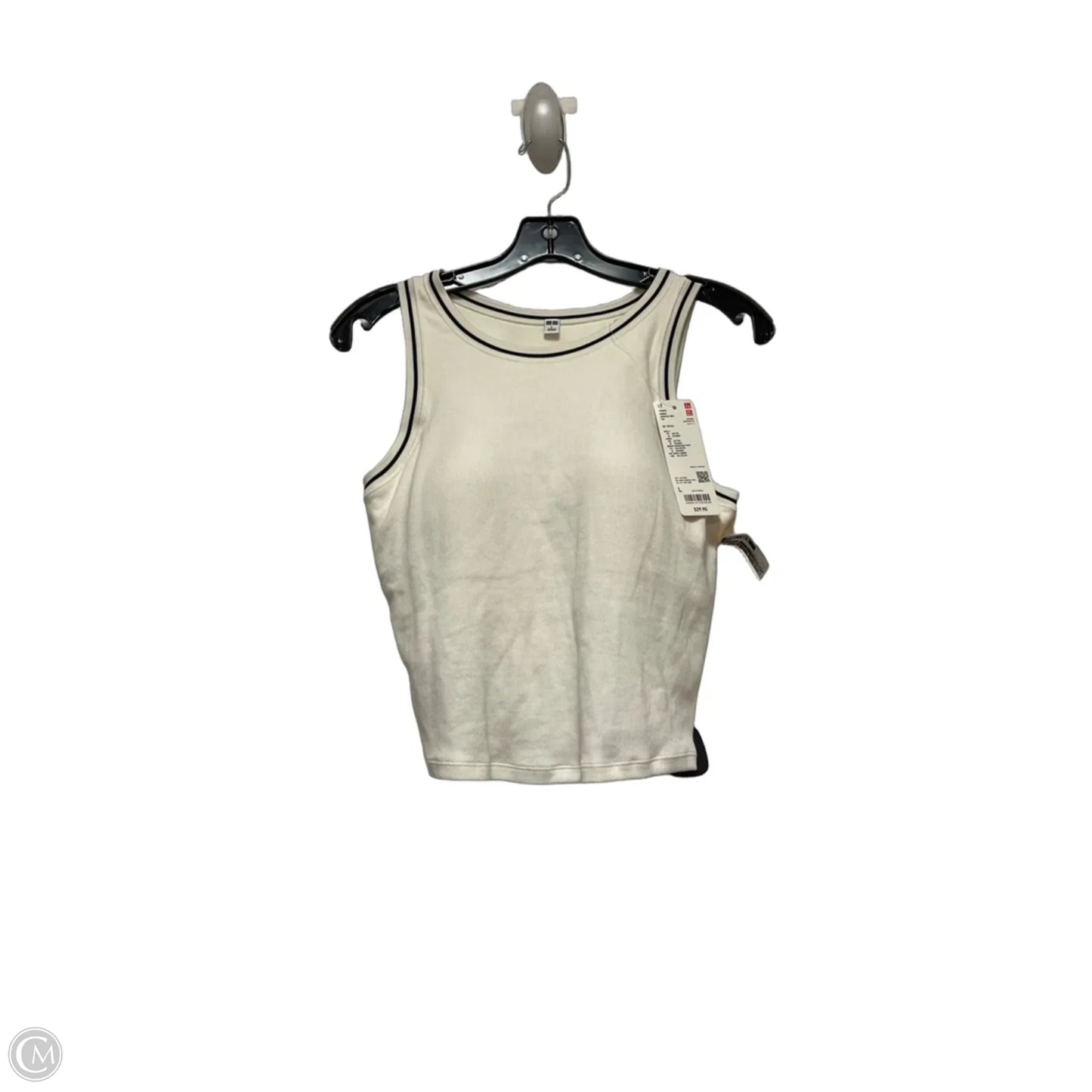Top Sleeveless By Uniqlo In Black & White, Size: L
