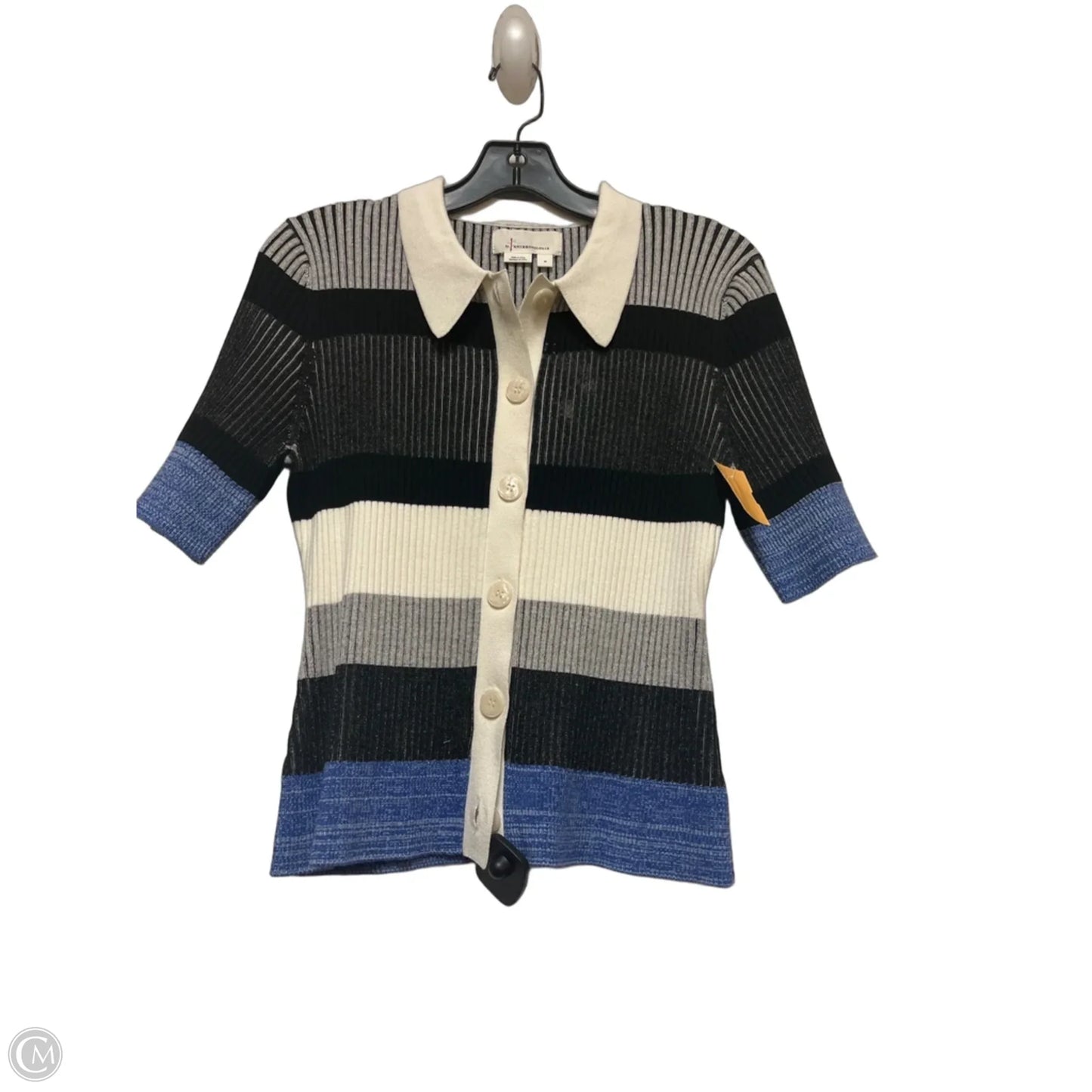 Sweater Short Sleeve By Anthropologie In Black & Blue, Size: M