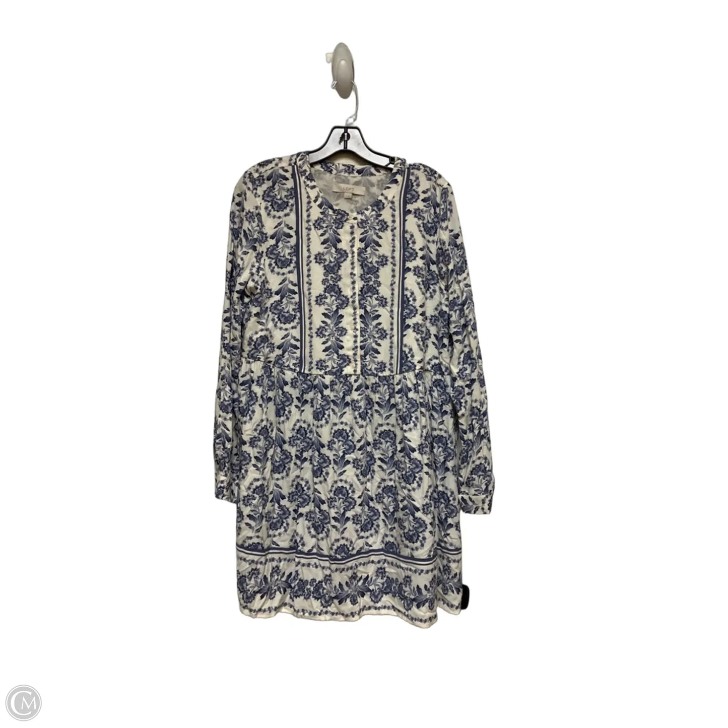 Dress Casual Short By Loft In Blue & White, Size: M
