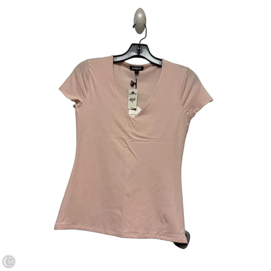 Top Short Sleeve By Express In Pink, Size: Xs